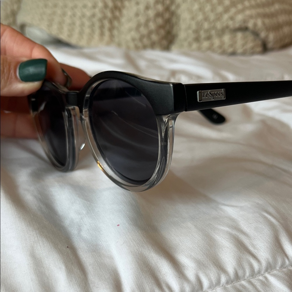 Le Specs Black and Transparent Sunglasses